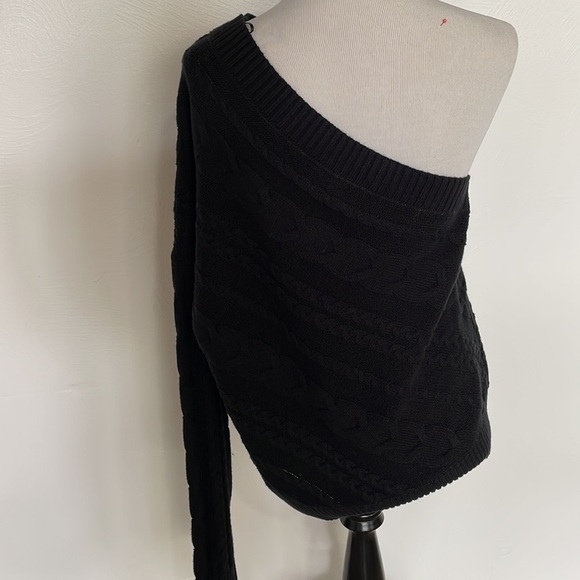 NWT L'agence Zoey cable knit merino wool black sweater - Picture 7 of 9